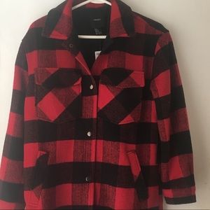 Forever 21 Red & Black Buffalo Plaid Coat